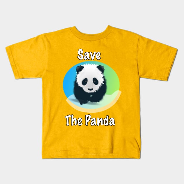 Save The Panda Kids T-Shirt by BlueDolphinStudios